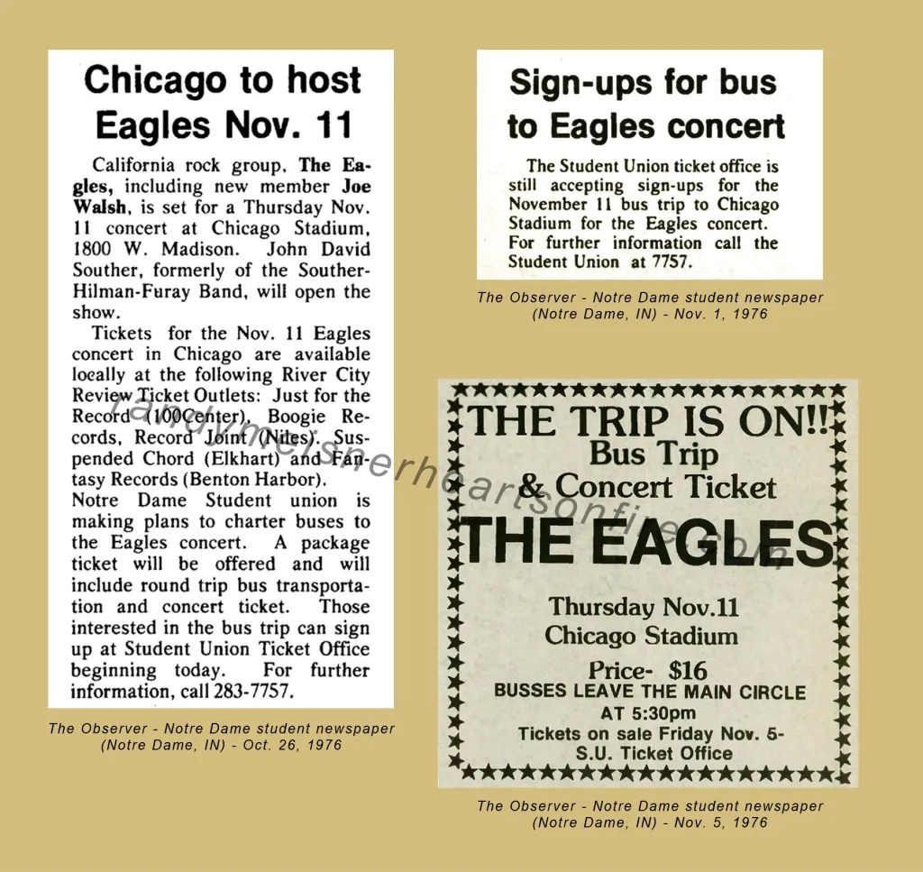 Chicago Stadium Eagles concert 1976 - Randy Meisner Hearts On Fire