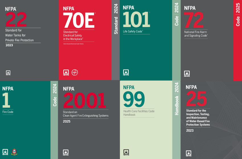Collage of NFPA Code books