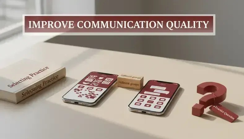 Visual comparison showing high-quality vs low-quality practice question characteristics