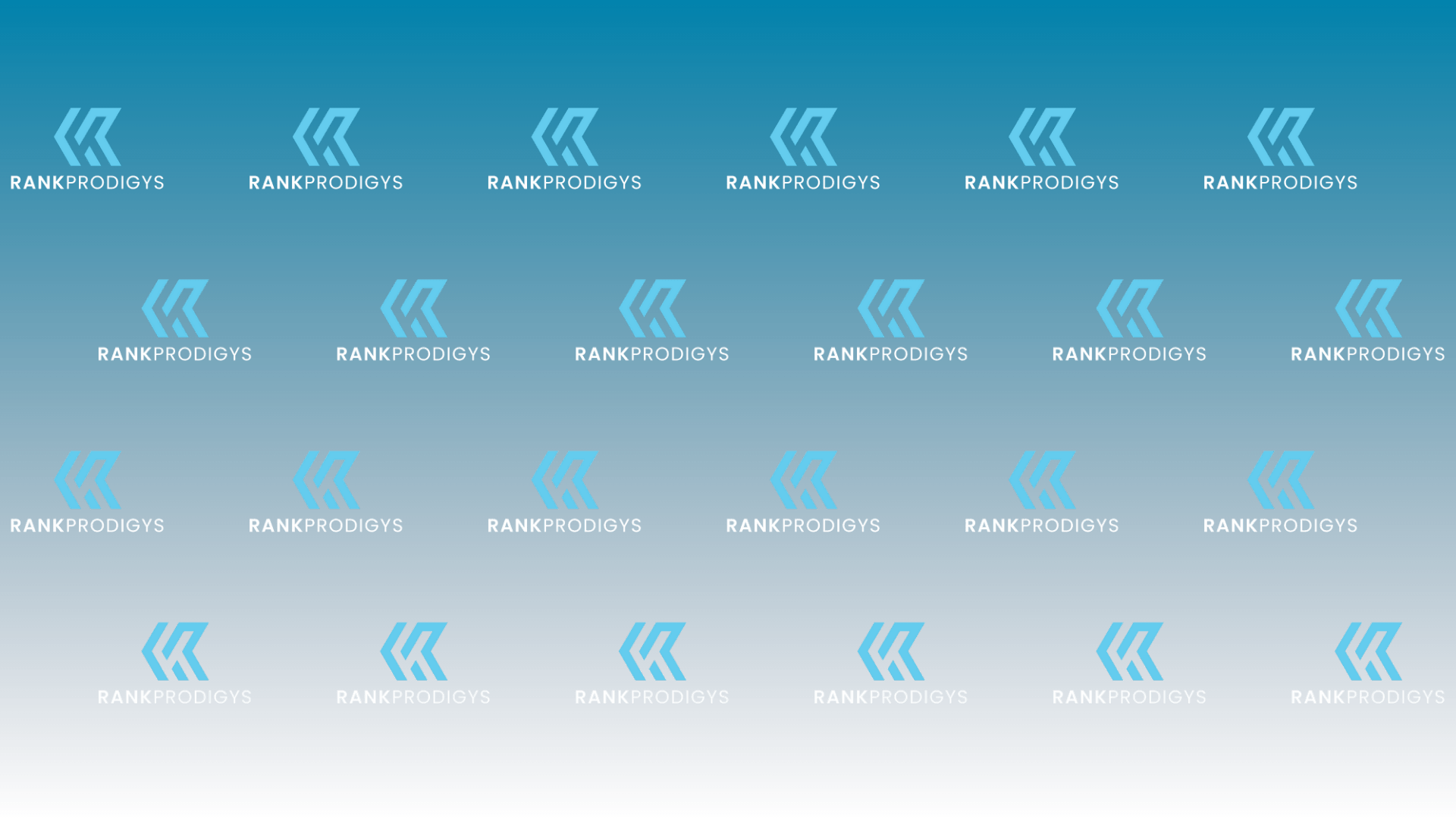 RankProdigys logo repeated in a tiled pattern on a blue gradient background