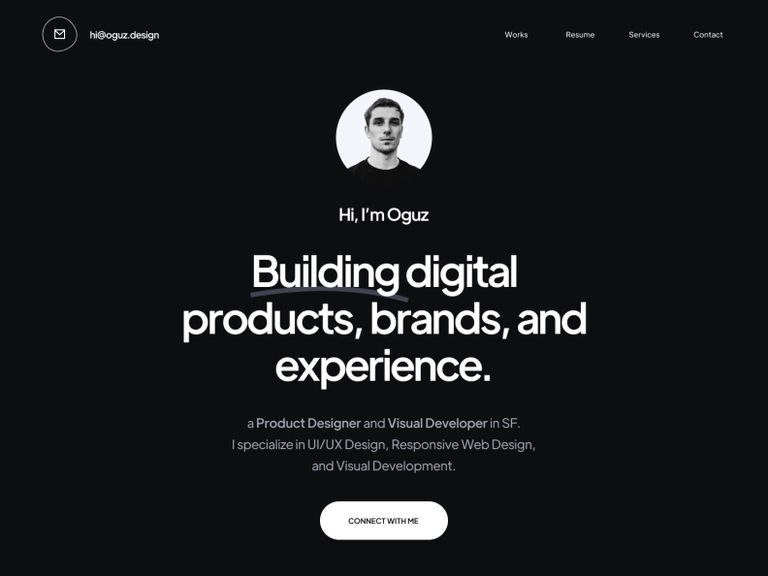 Dark mode example 