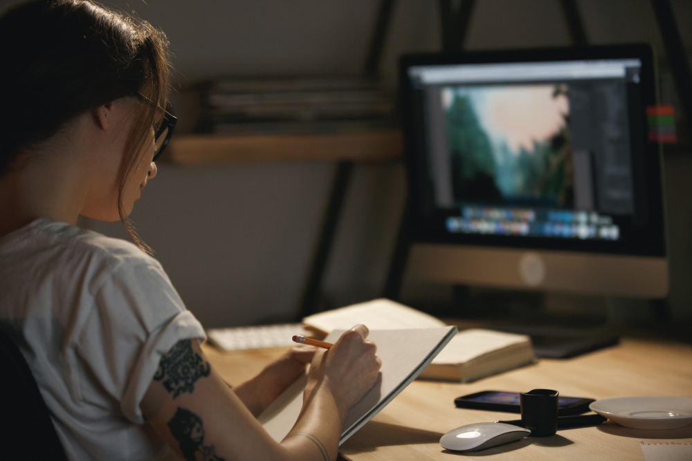 A designer learning to sketch