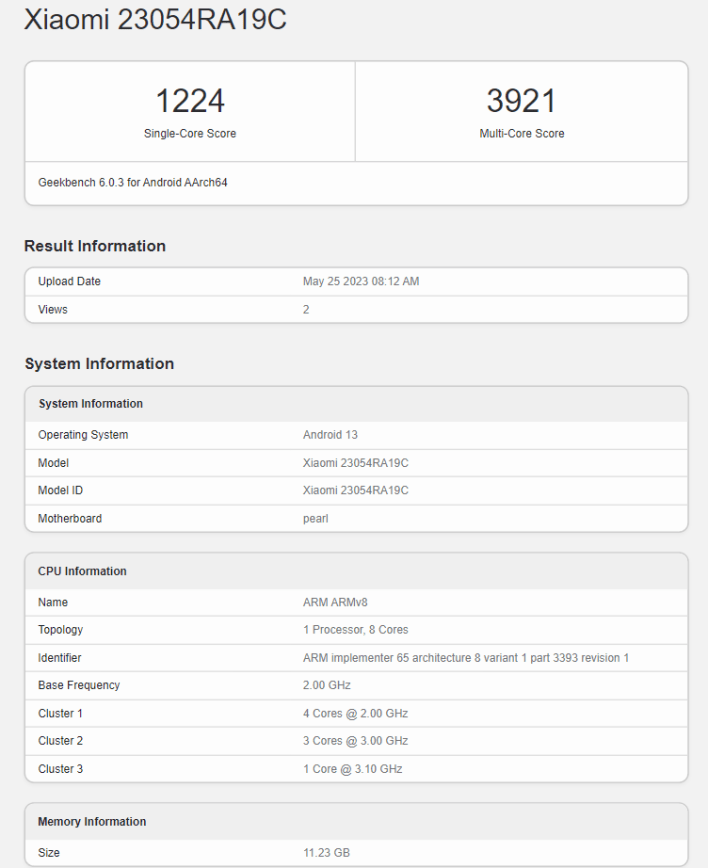 شاومي ريدمي نوت 12 تي برو يظهر على منصة Geekbench