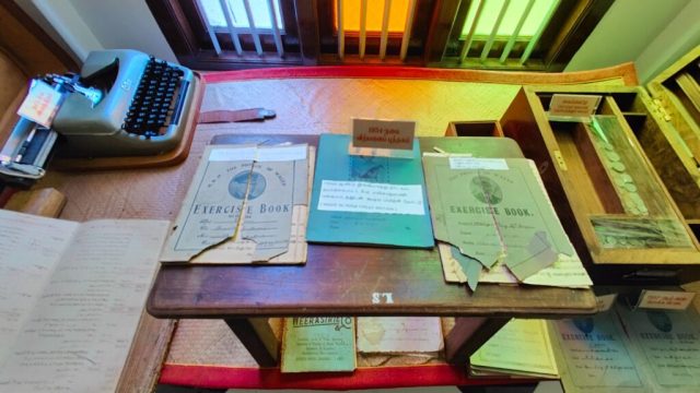 Yesteryear accounting journals on display at the Chettinad Museum