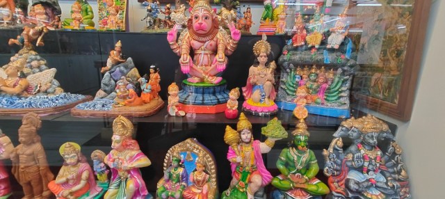 Dolls on display in Bombe Mane, Mysuru