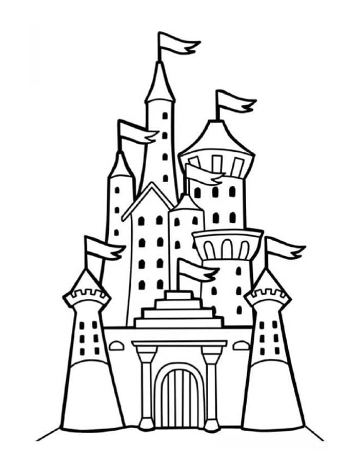 Burg Auf Fels Ausmalbild Malvorlage Phantasie