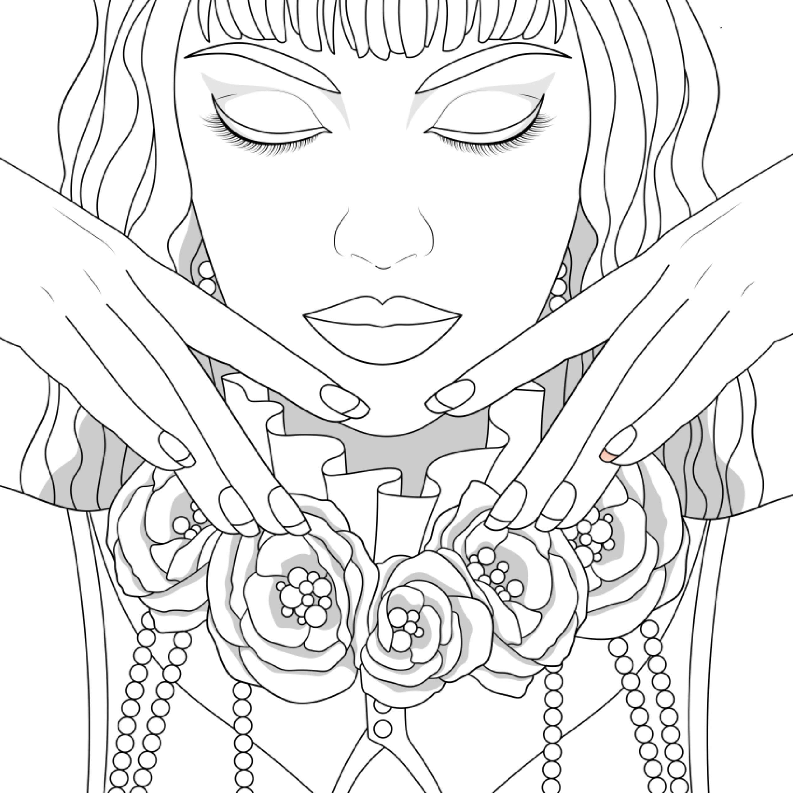 нарисованные ногти для раскраски