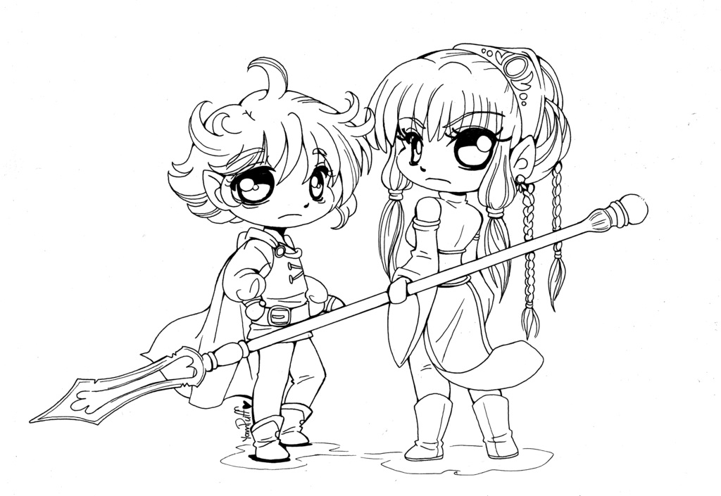 Chibi coloring pages
