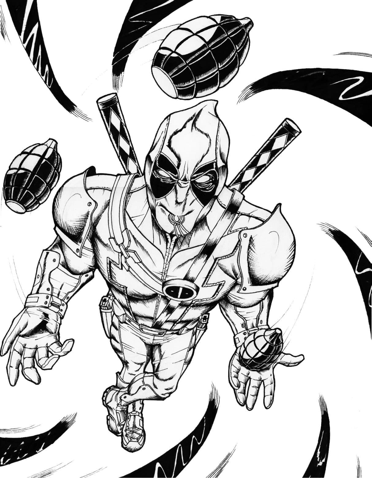 deadpool coloring pages 110 pictures free printable