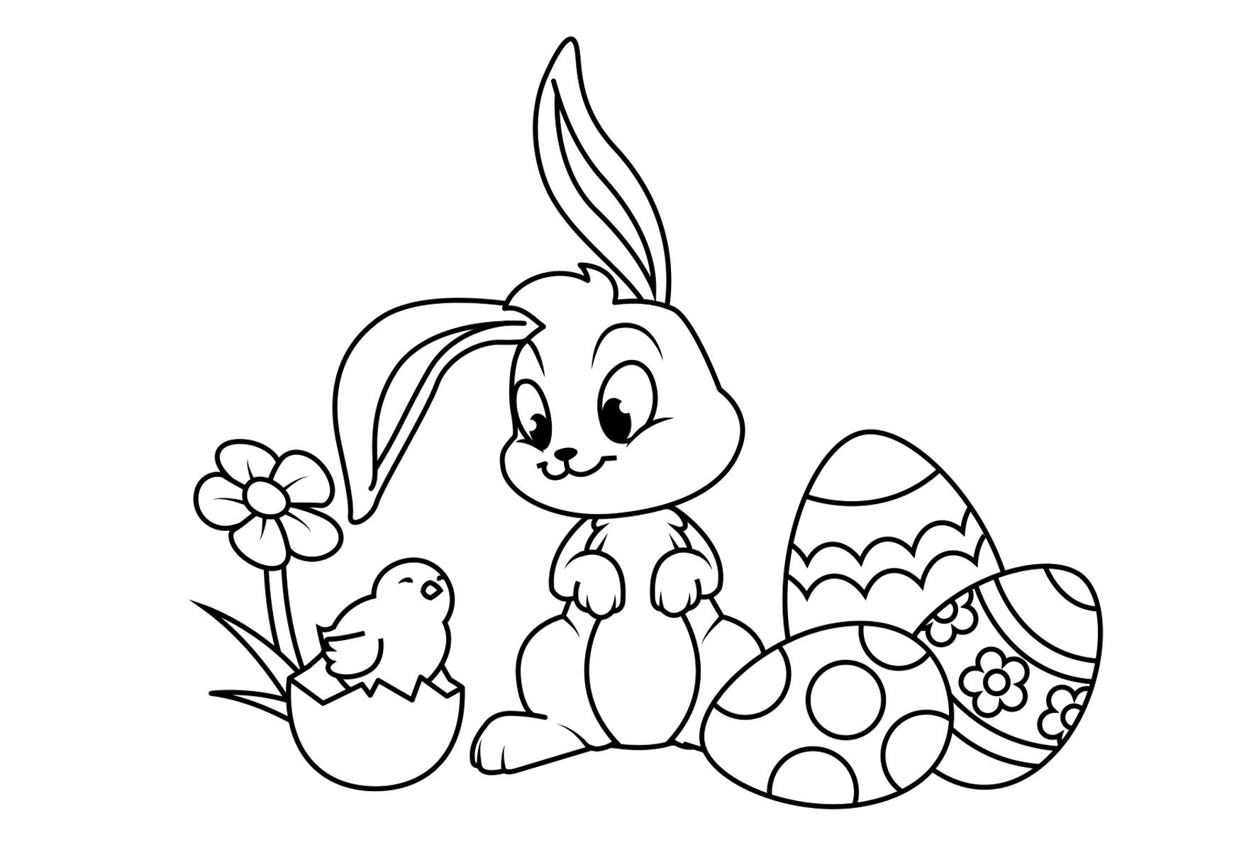 Easter bunny coloring pages