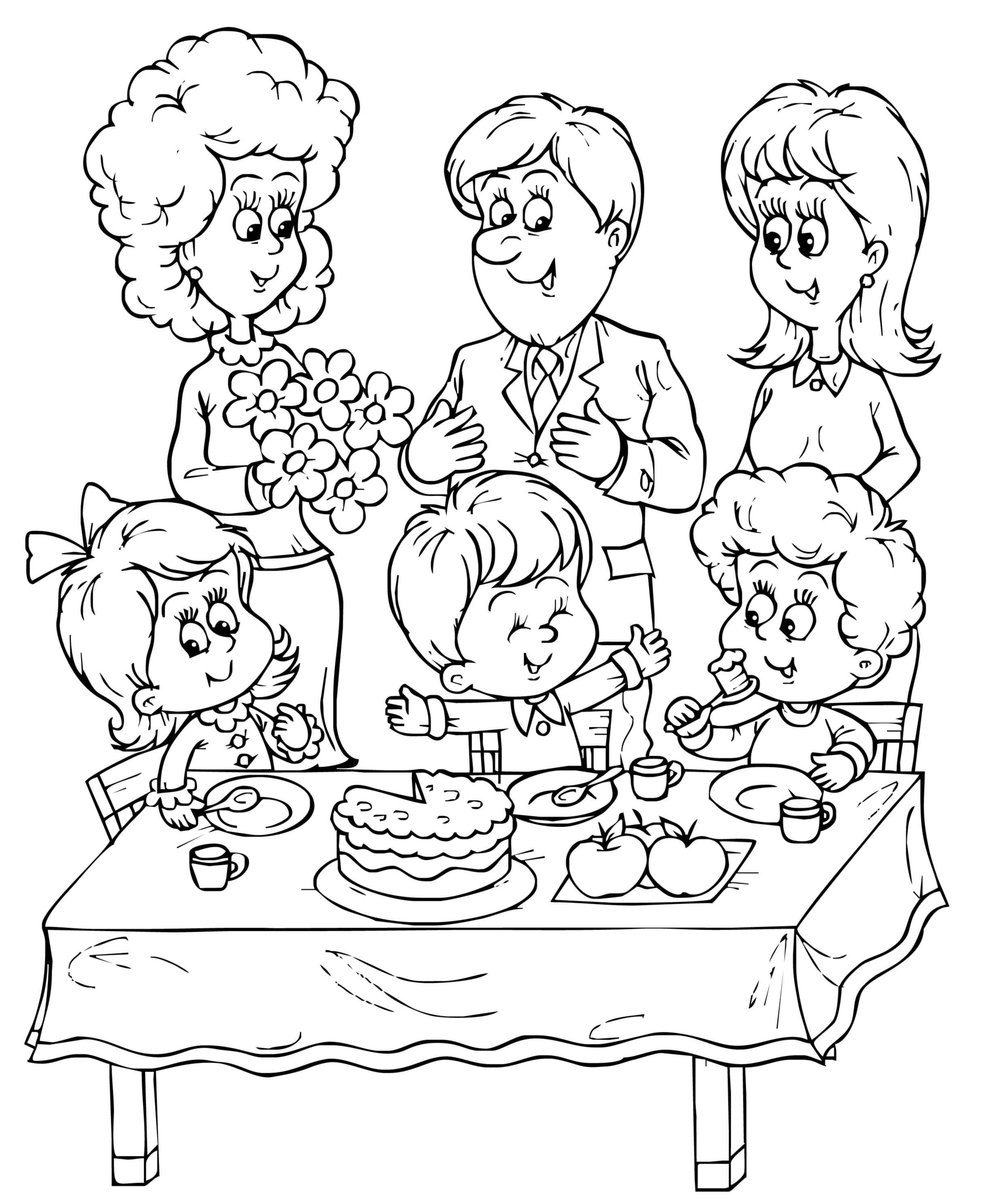 Family coloring pages