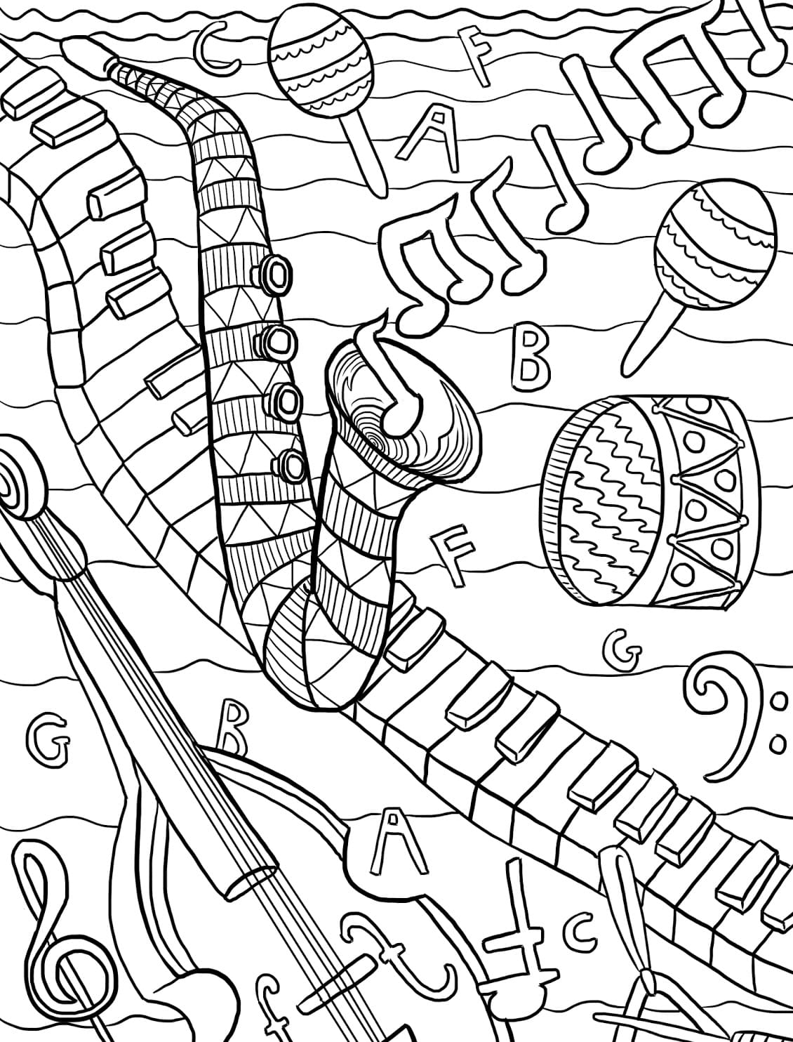Musical instrument pictures perfect for colouring. Music Coloring Pages 100 Pictures Free Printable