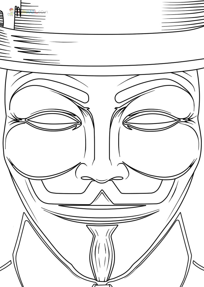 These alphabet coloring sheets will help little ones identify uppercase and lowercase versions of each letter. Anonymous Mask Coloring Pages