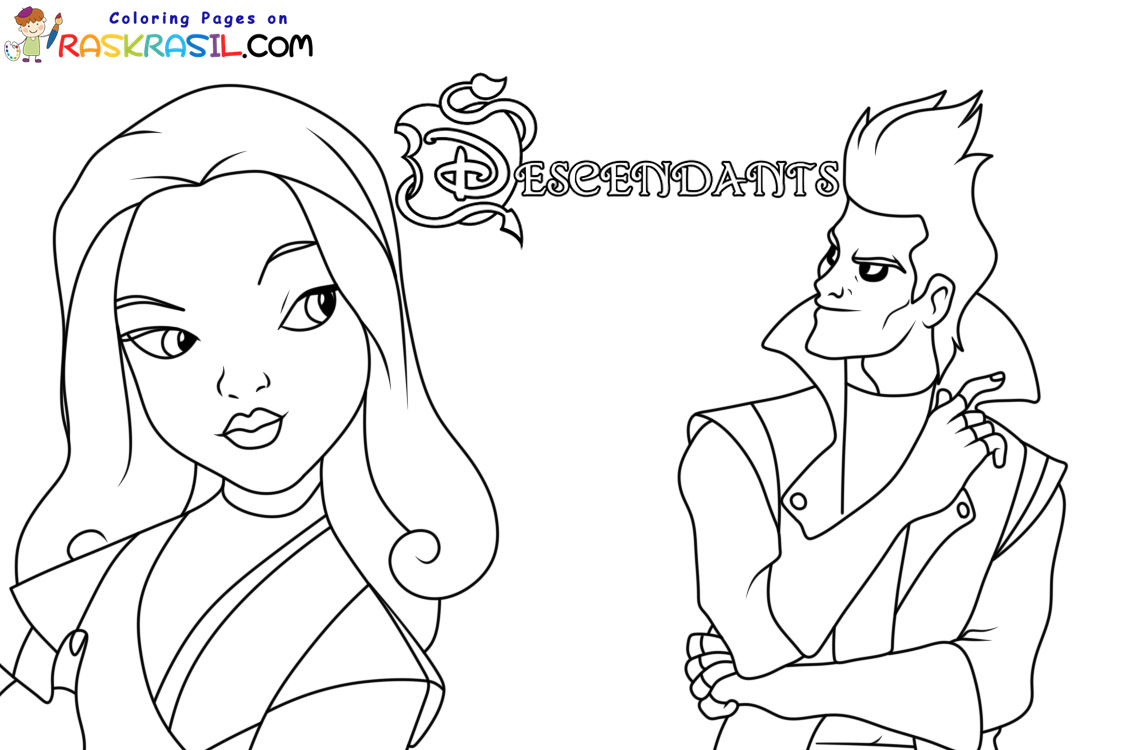 descendants coloring pages