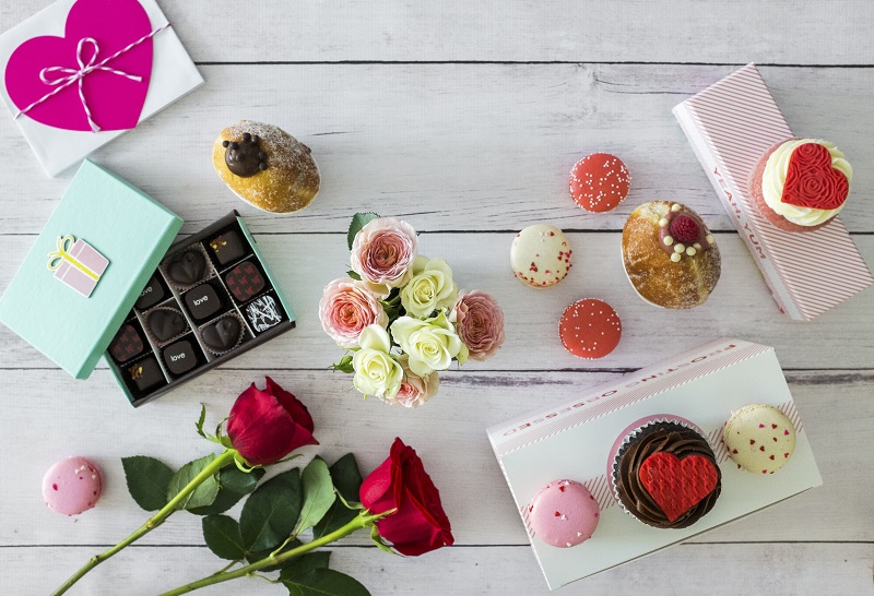 Valentine's Day treats on a table