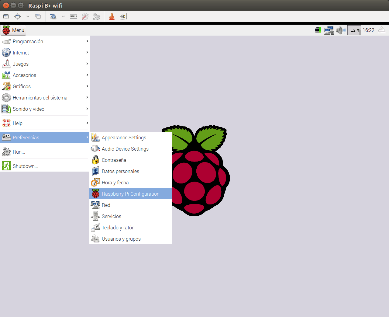 Raspbian Jessie raspiconfig en modo gráfico