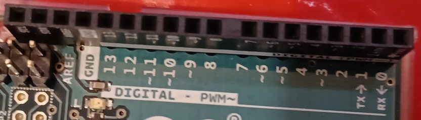 Platinenaufdruck beim Arduino Uno mit den markierten PWM Pins