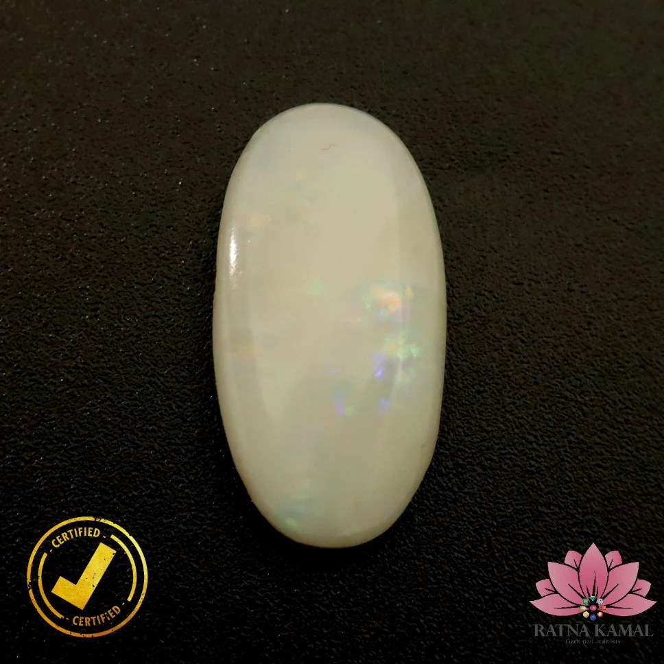 Certified Natural Australian Opal (ऑस्ट्रेलियाई ओपल) 4.78 Carat, 5.31 Ratti (Non Treated)