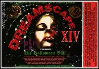 Dreamscape 14 'The Halloween Ball' flyer – The Sanctuary, Milton Keynes – 29 October 1994