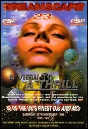 Second Dreamscape 23 flyer scan showing 30 November 1996