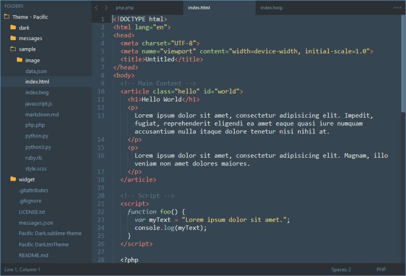 Github Hrsetyono Theme Pacific Sublime 3 Theme Based On Codecademy - Minimal Patterns - Stunning 8K Collection