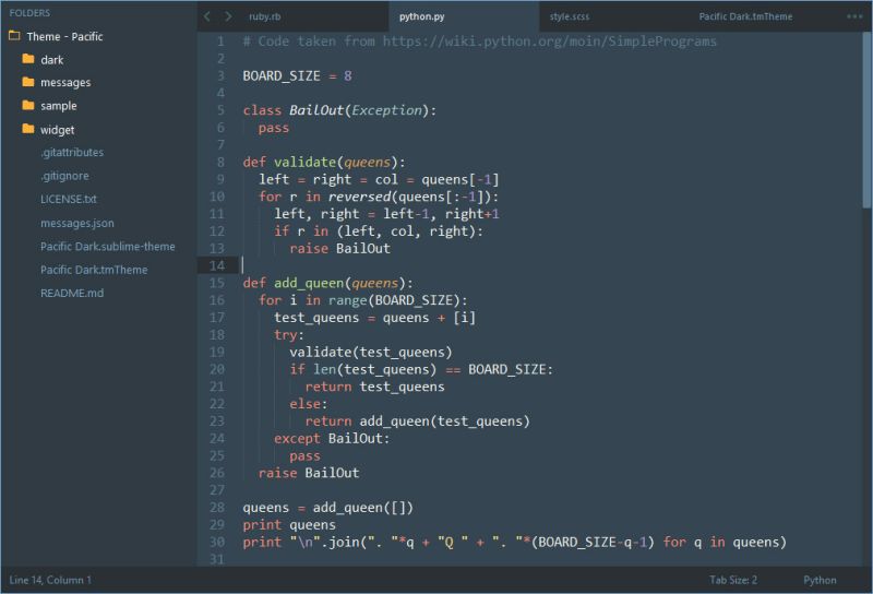 Github Hrsetyono Theme Pacific Sublime 3 Theme Based On Codecademy - 8K Landscape Designs for Desktop