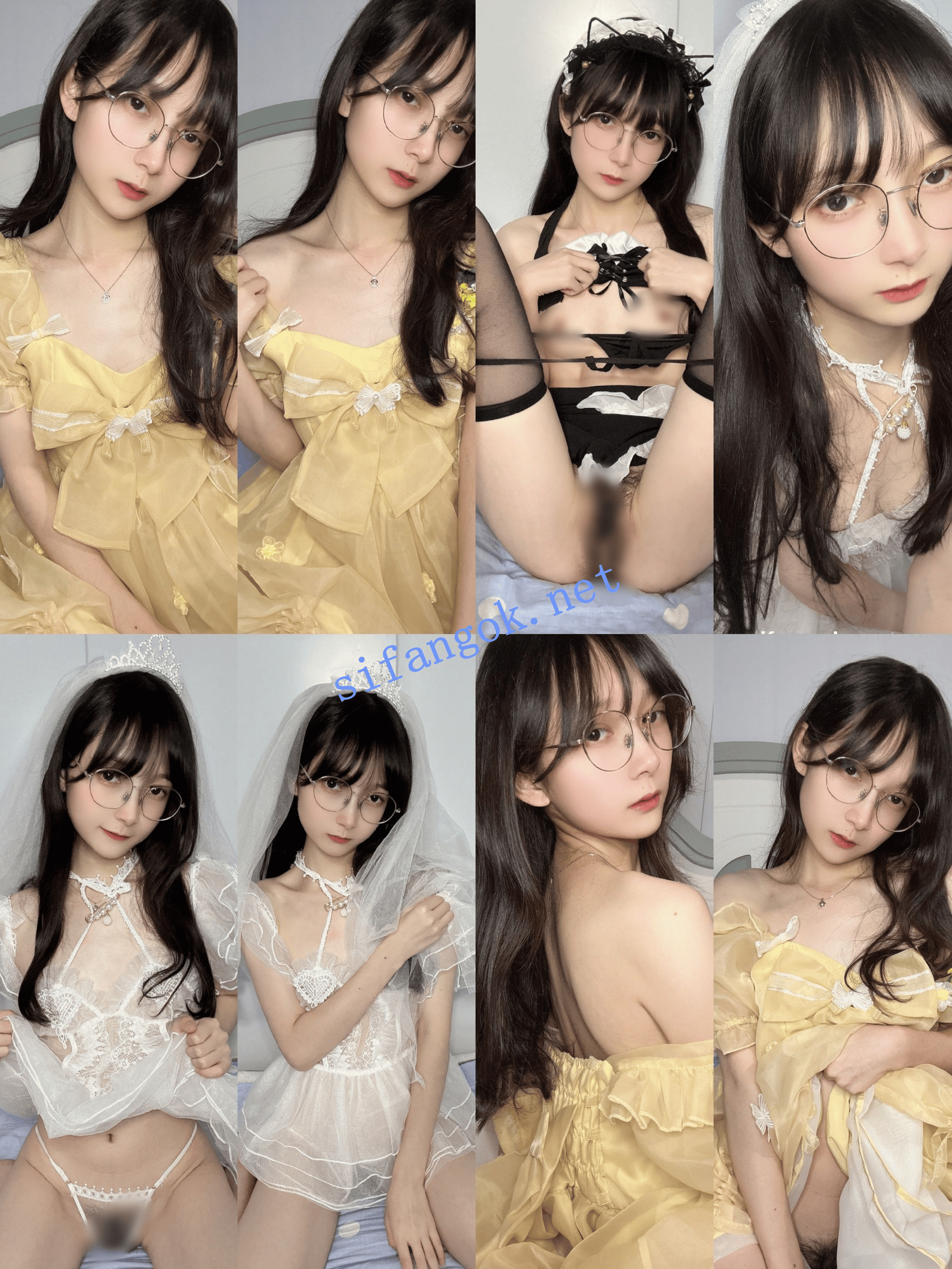 【B站】人气博主【语柠柠柠】几套衣服脸穴同框 套图版本