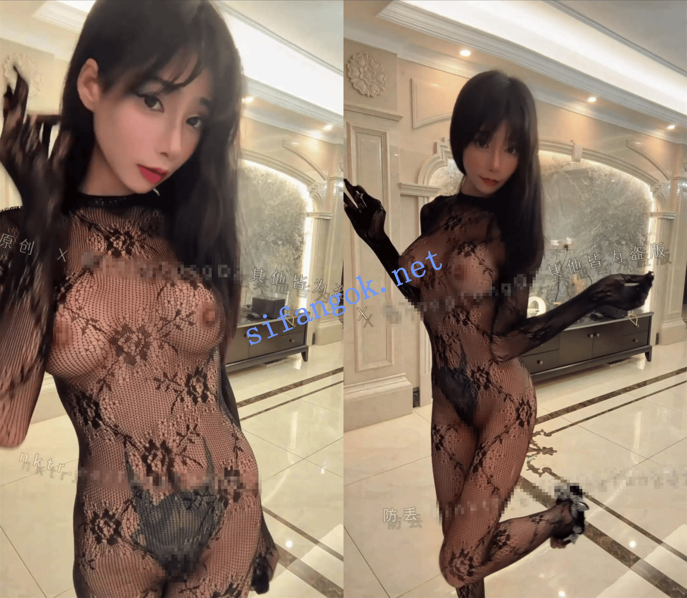 超级女神！微博网红 奶凶 最新极品无毛逼连体网袜和哥哥聊