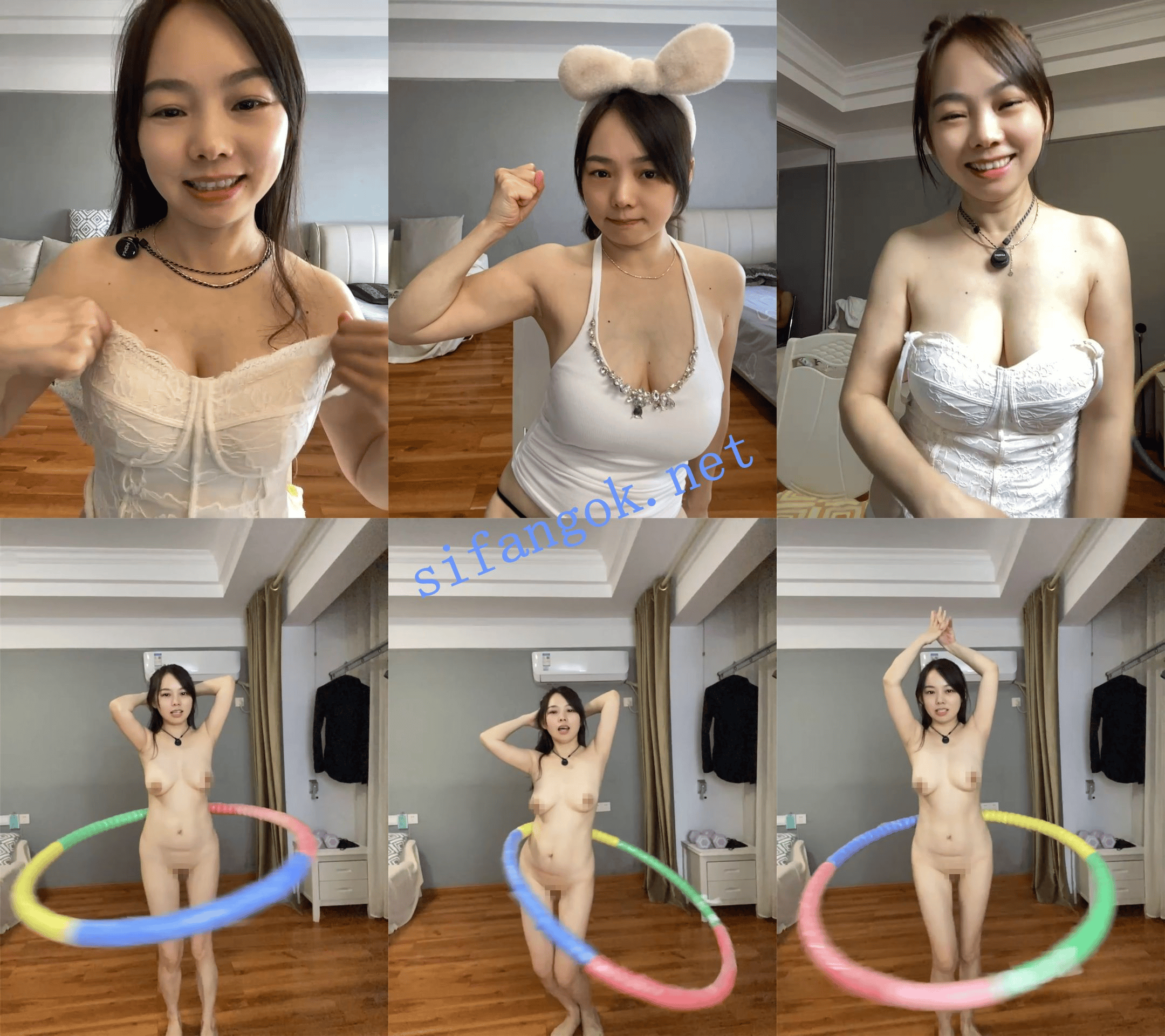 ☑️巨乳美女！裸体呼啦圈~【asagirl】啪啪~道具~不射算我输~