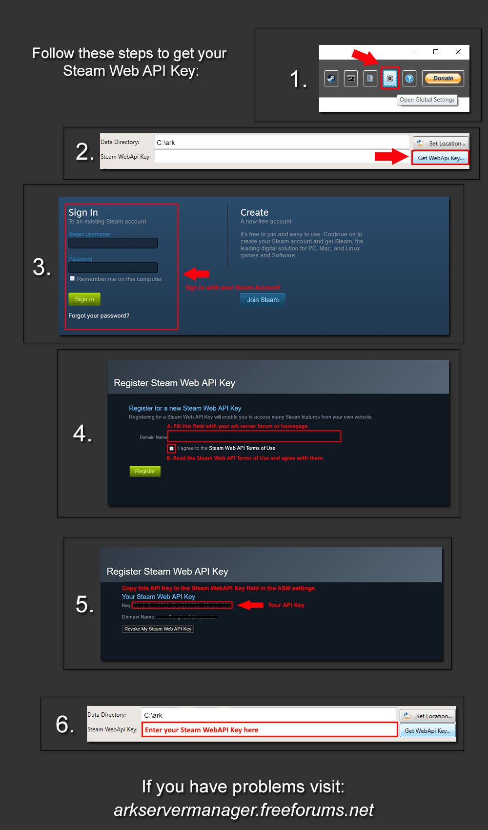 User reports indicate no current problems at steam. Get Your Own Steam Web Api Key Ark Server Manager