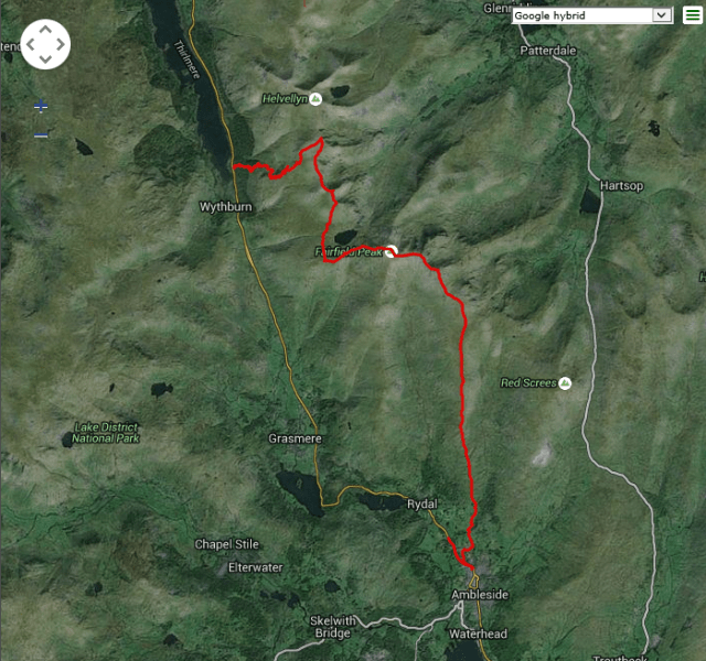 Plot of the Example GPX Data on Google Maps