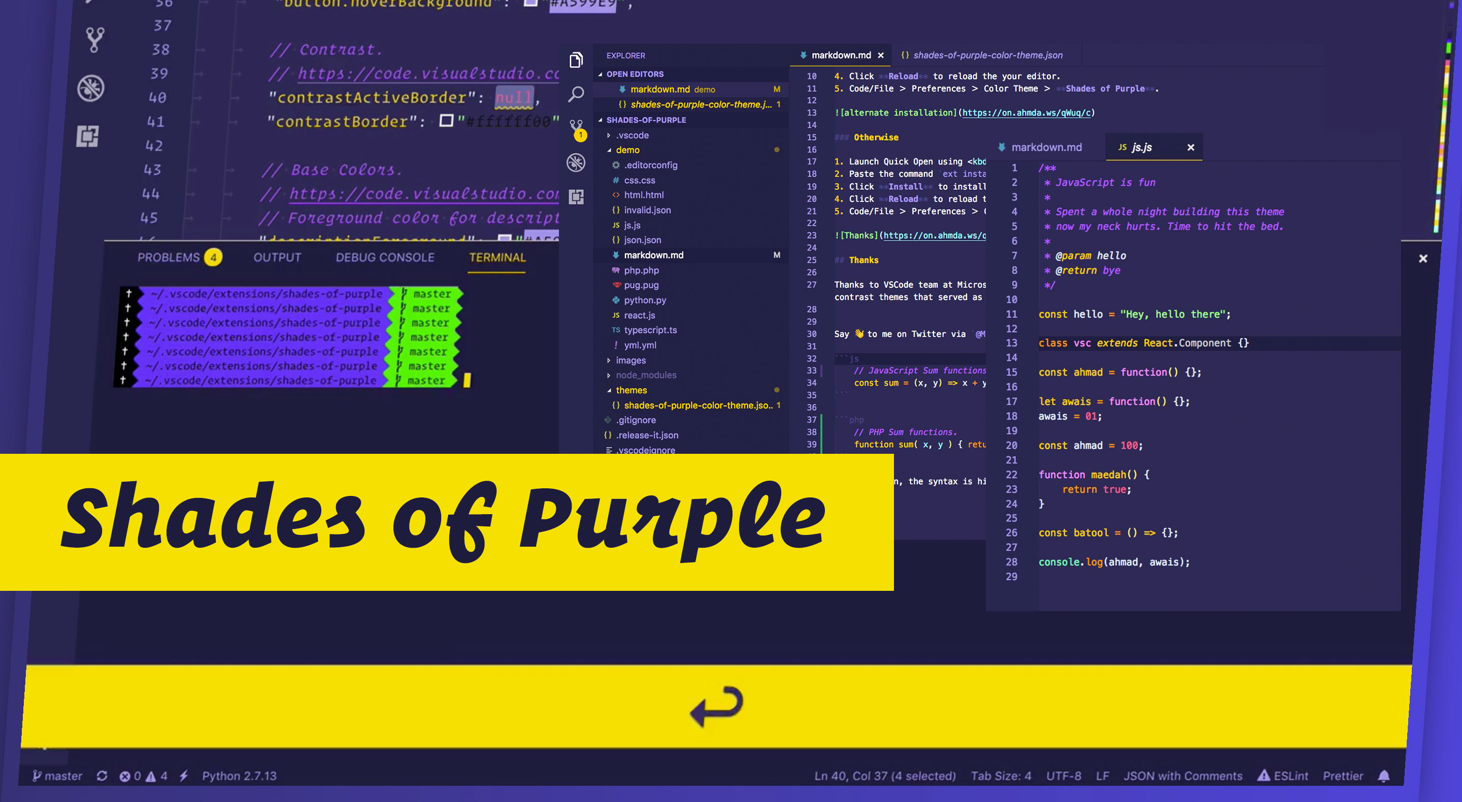For example, the popular php formatter vsc extension formats the . Shades Of Purple Visual Studio Marketplace