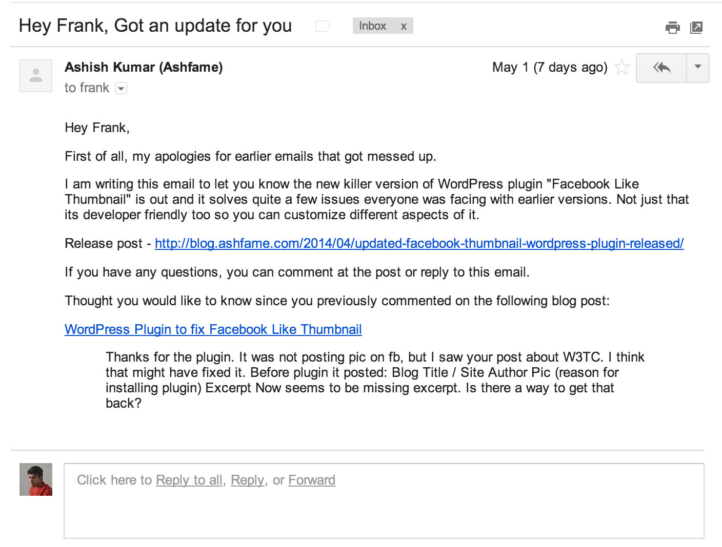 Email that goes out