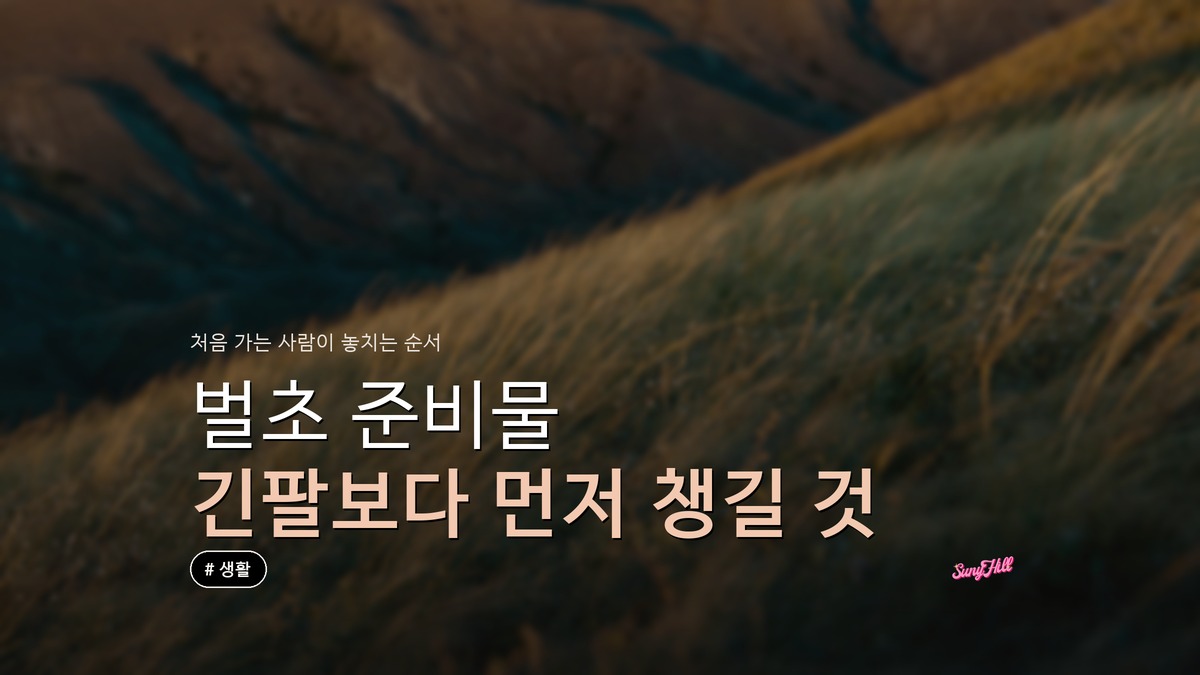 벌초 준비물, 처음 가는 사람이 빠뜨리는 안전장비