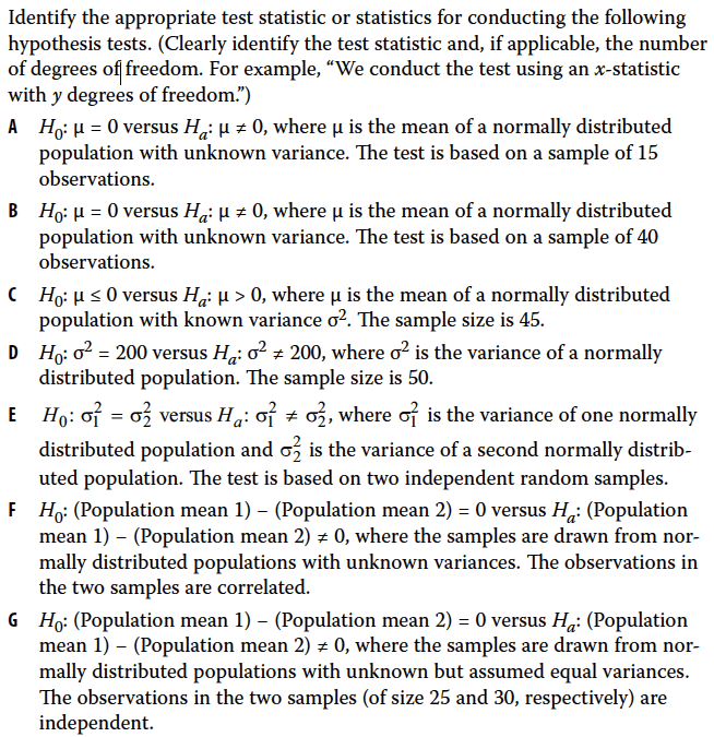 Also, as we have learned, the null hypothesis is what is assumed to be . Quantitative Investment Analysis Chapter 7 Coding Finance