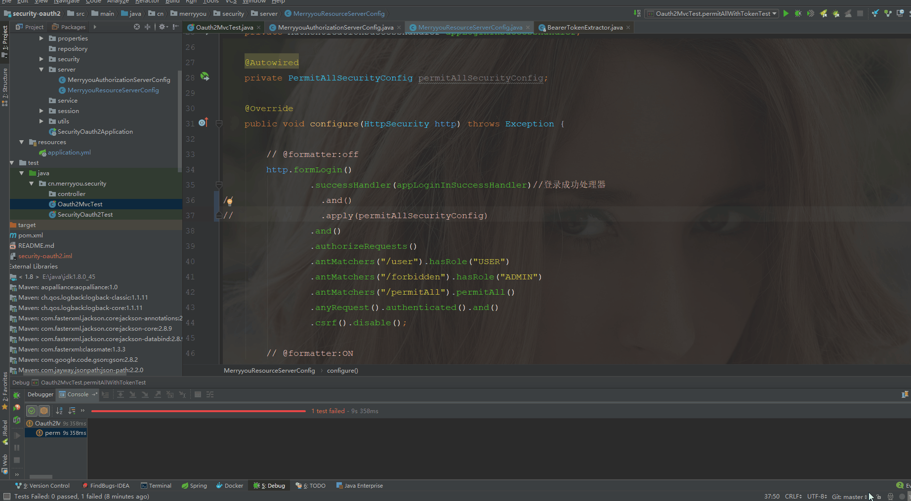 Spring security oauth2 permitall()方法小记