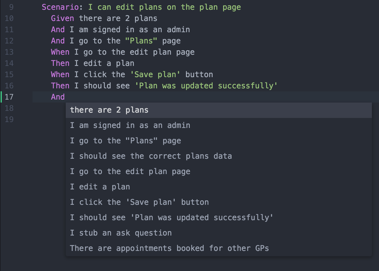 Github Tomkadwill Atom Cucumber Autocomplete Atom Plugin That Autocompletes Based On You Defined Cucumber Steps