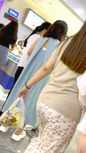 【KFC】学生妹和闺蜜逛街❤️蓝色长裙白内