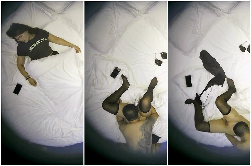 《酒店摄像头破解》满背的纹身大哥和打了乳钉B环的少妇玩69啪啪啪