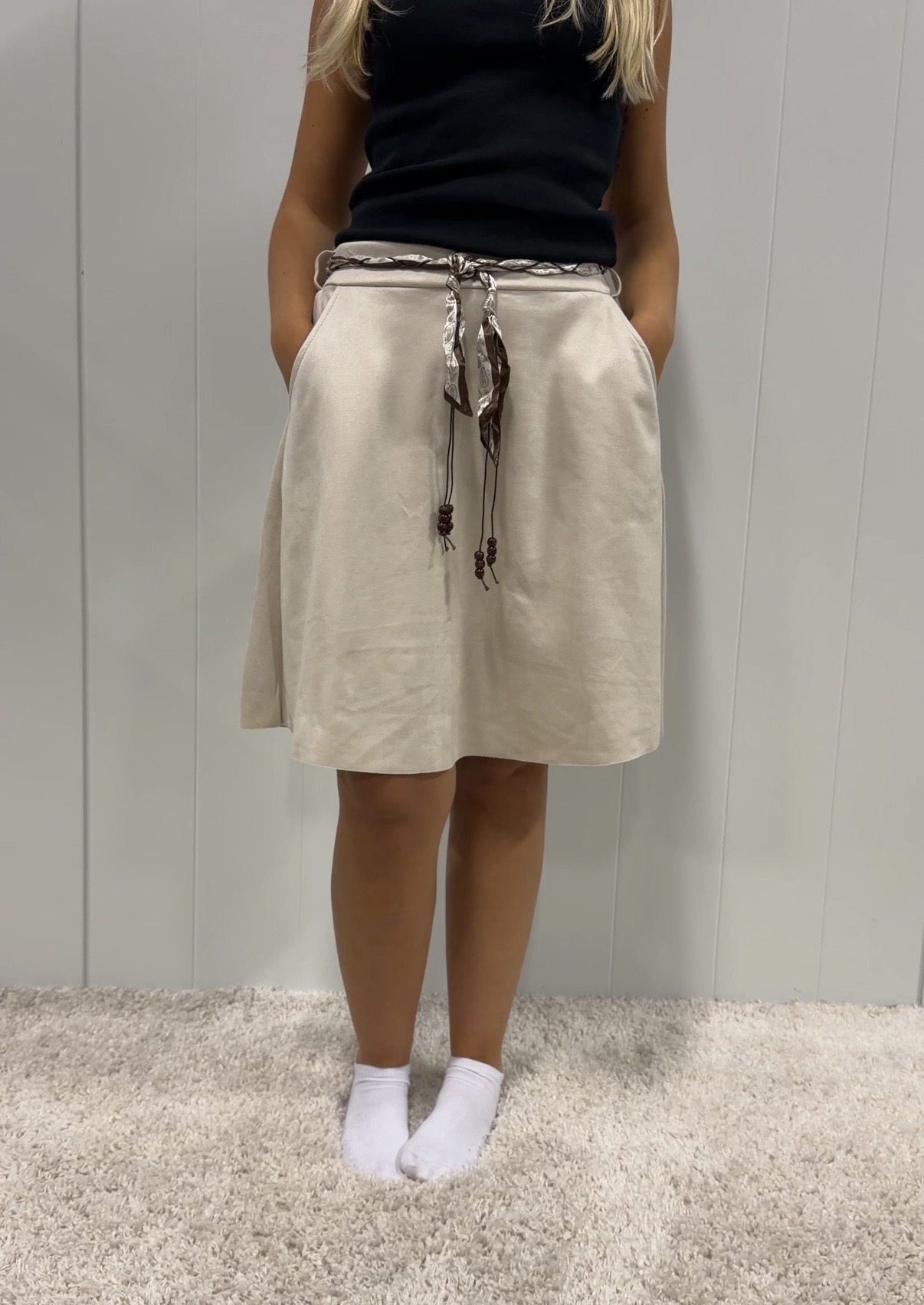 Penny - kort kjol - Beige