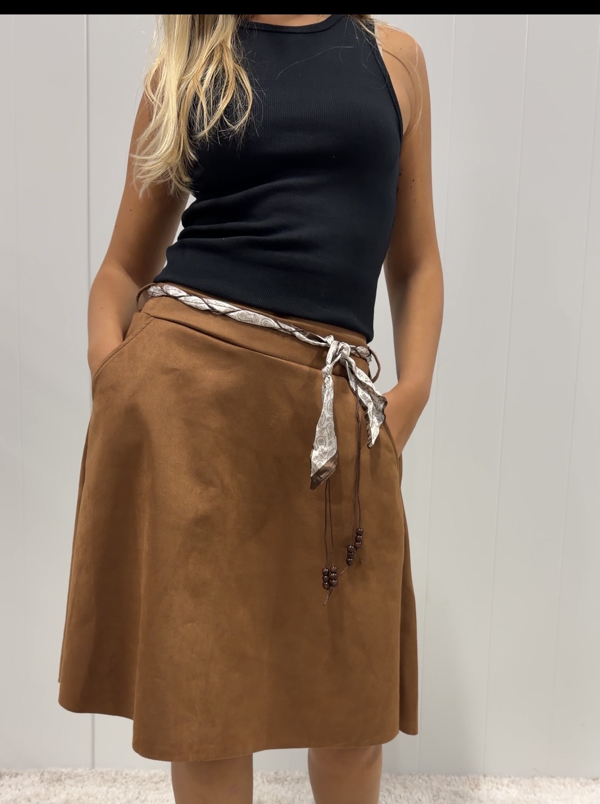 Penny - kort kjol - Mocka