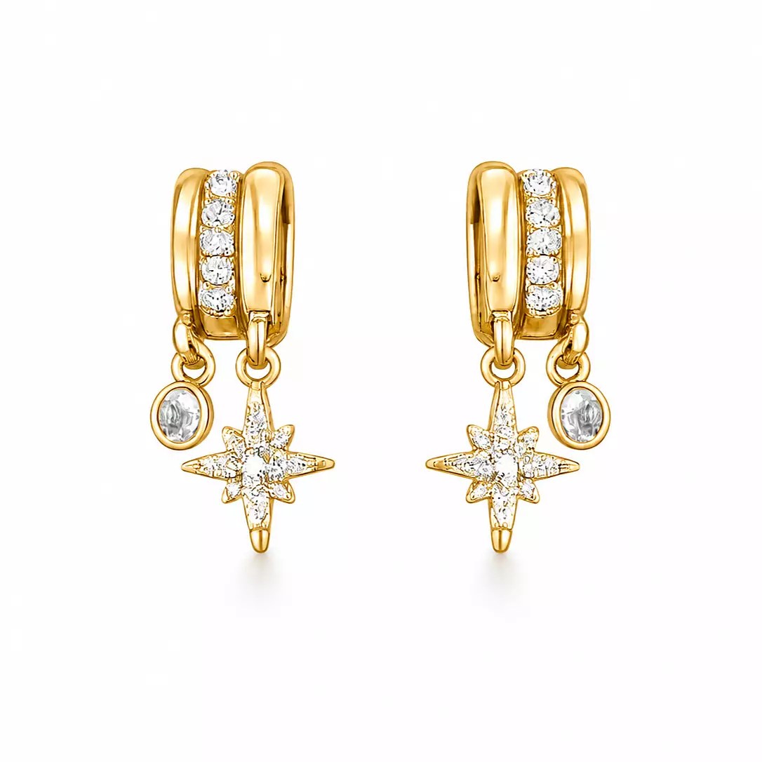 Tripple earring gold