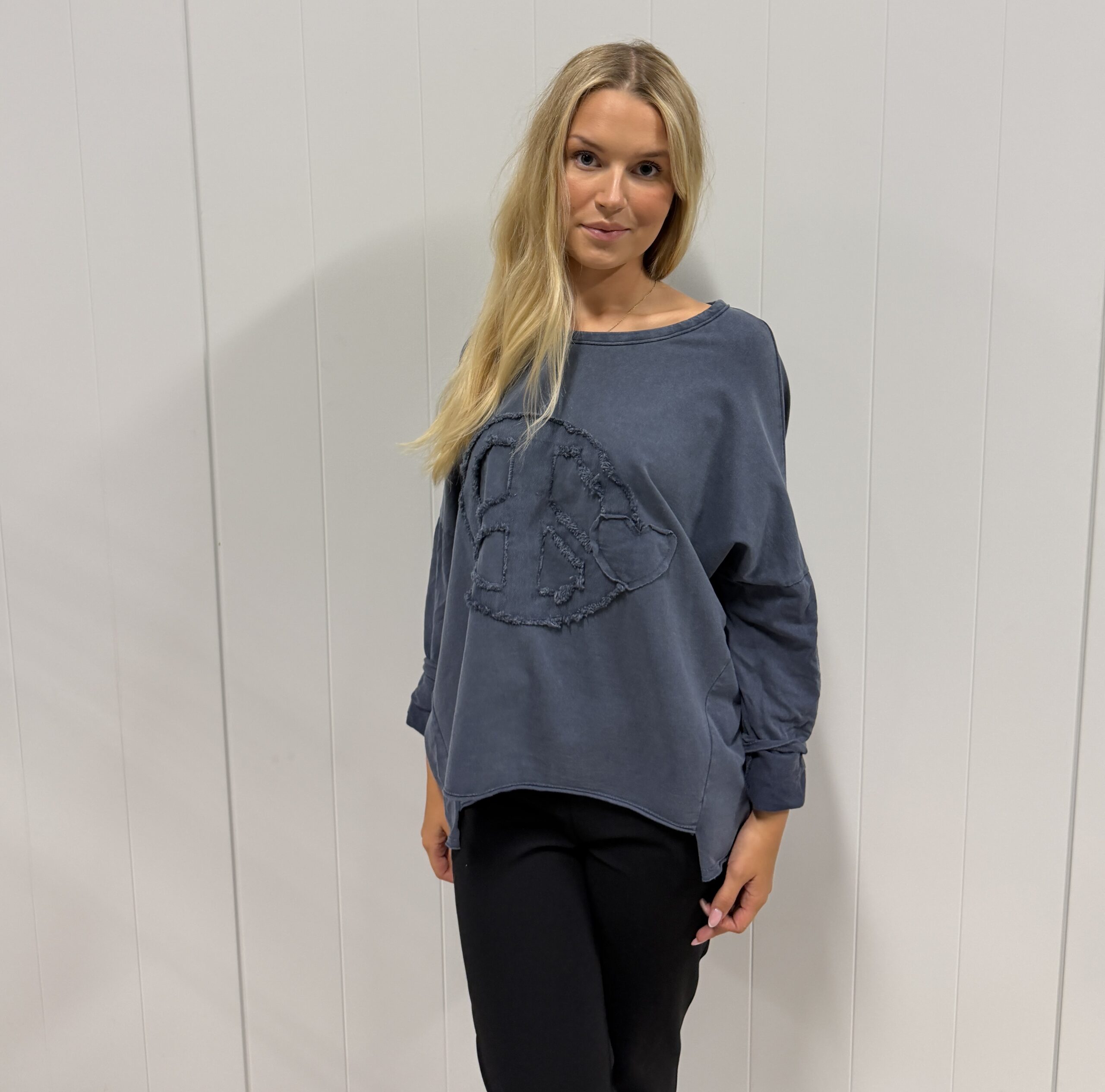 Peace sweater - Jeansblå