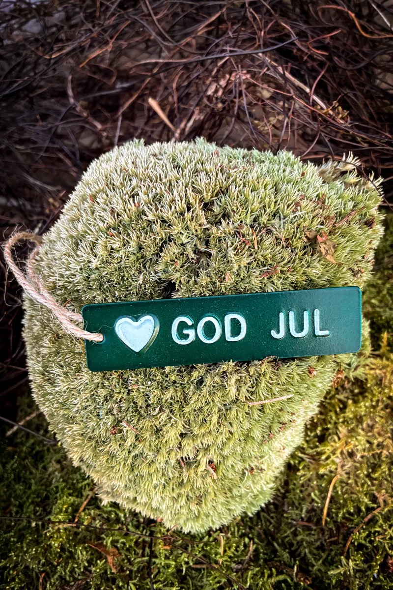 God jul - skylt i plåt