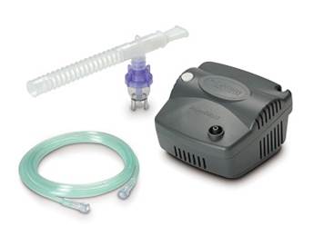 This image shows a rental nebulizer compressor.