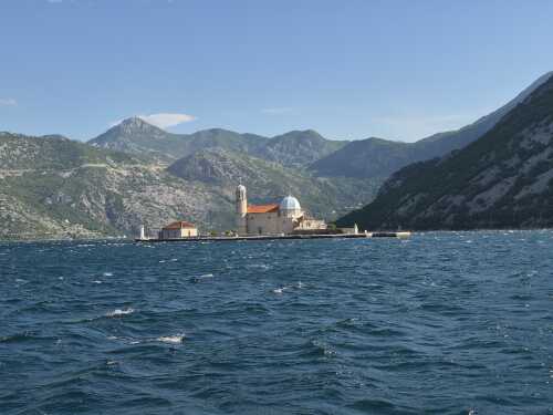 Speed boat on the Bay of Kotor, Montenegro