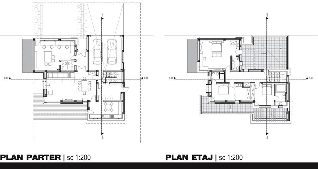 Casa moderna cu etaj-planuri- Razvan P. Botofan - Birou de arhitectura
