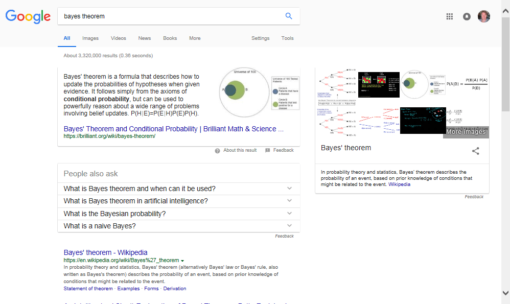 Bayes Theorem on Google