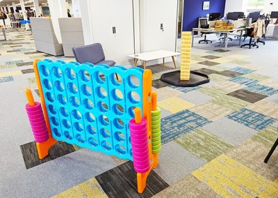 jenga and connect 4 at work event