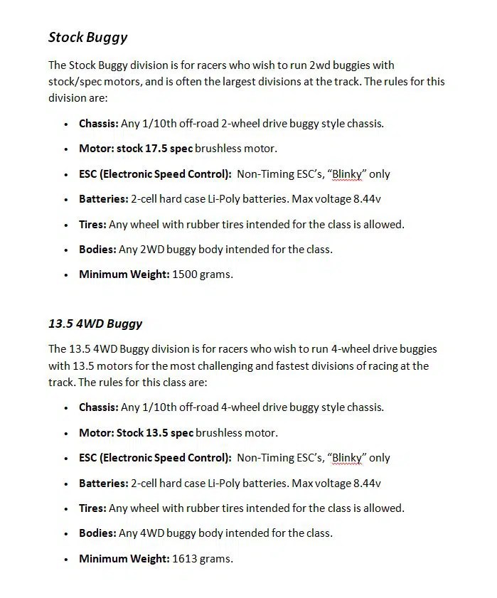 Racing rules • r/c madness